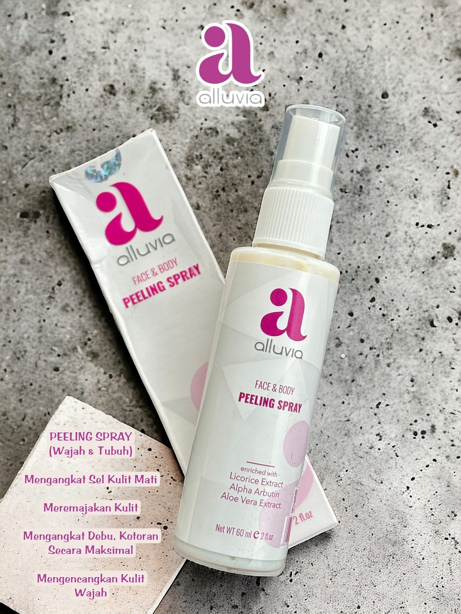 Alluvia skincare peeling spray and packaging